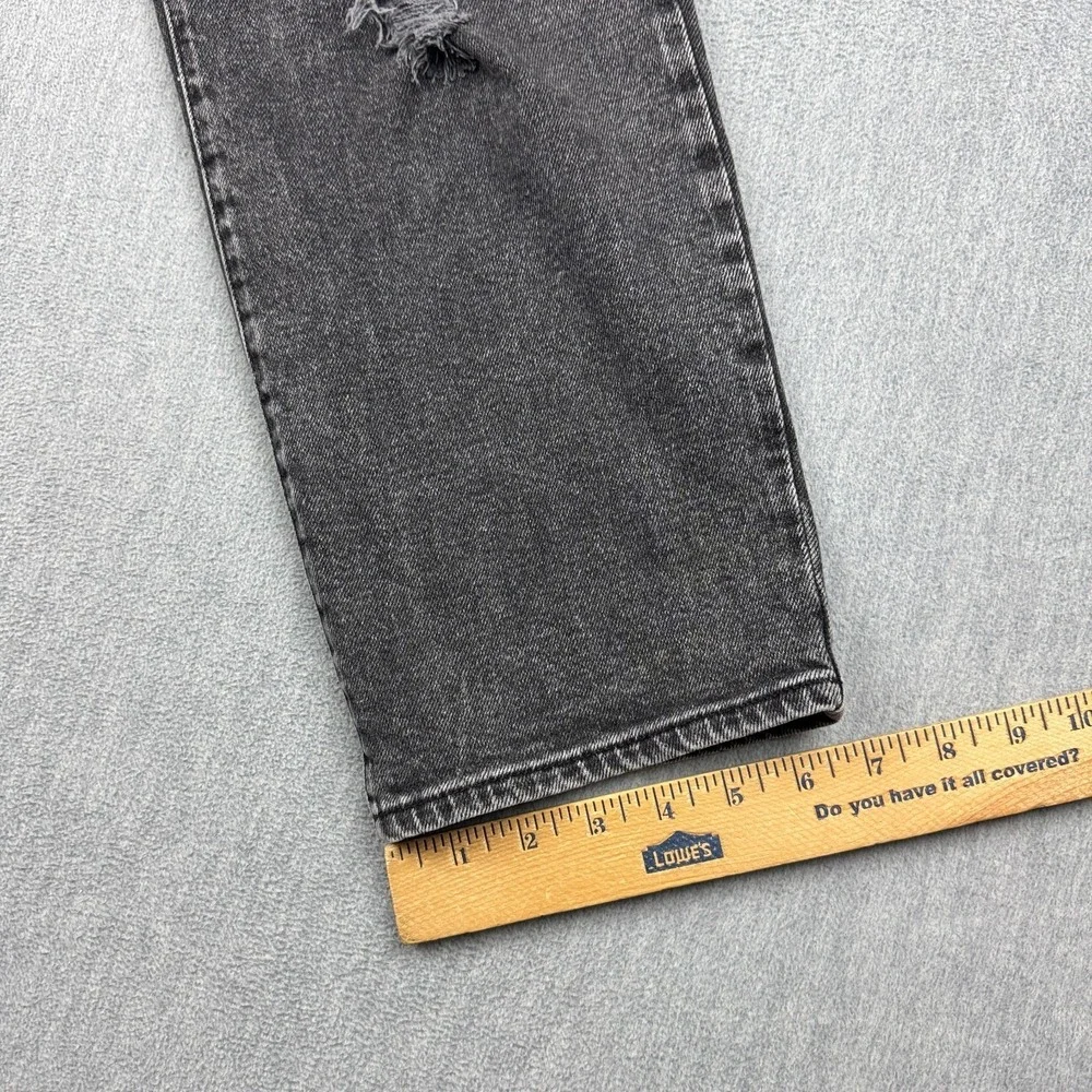 Hollister Jeans Womens 29x27 Black Denim High Rise Straight Cotton Distressed